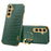 For Samsung Galaxy A35 5G Kickstand Case Electroplated Crocodile Texture Phone Cover - Green - 1