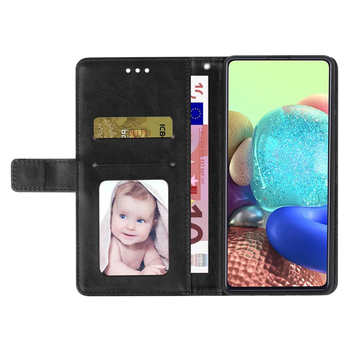 HT01 For Samsung Galaxy Xcover7 Wallet Leather Case Protective Phone Cover - Black - 2