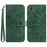 HT04 For Samsung Galaxy Xcover7 Leather Case Phone Wallet with Hand Strap Sunflower Pattern - Dark Green - 1
