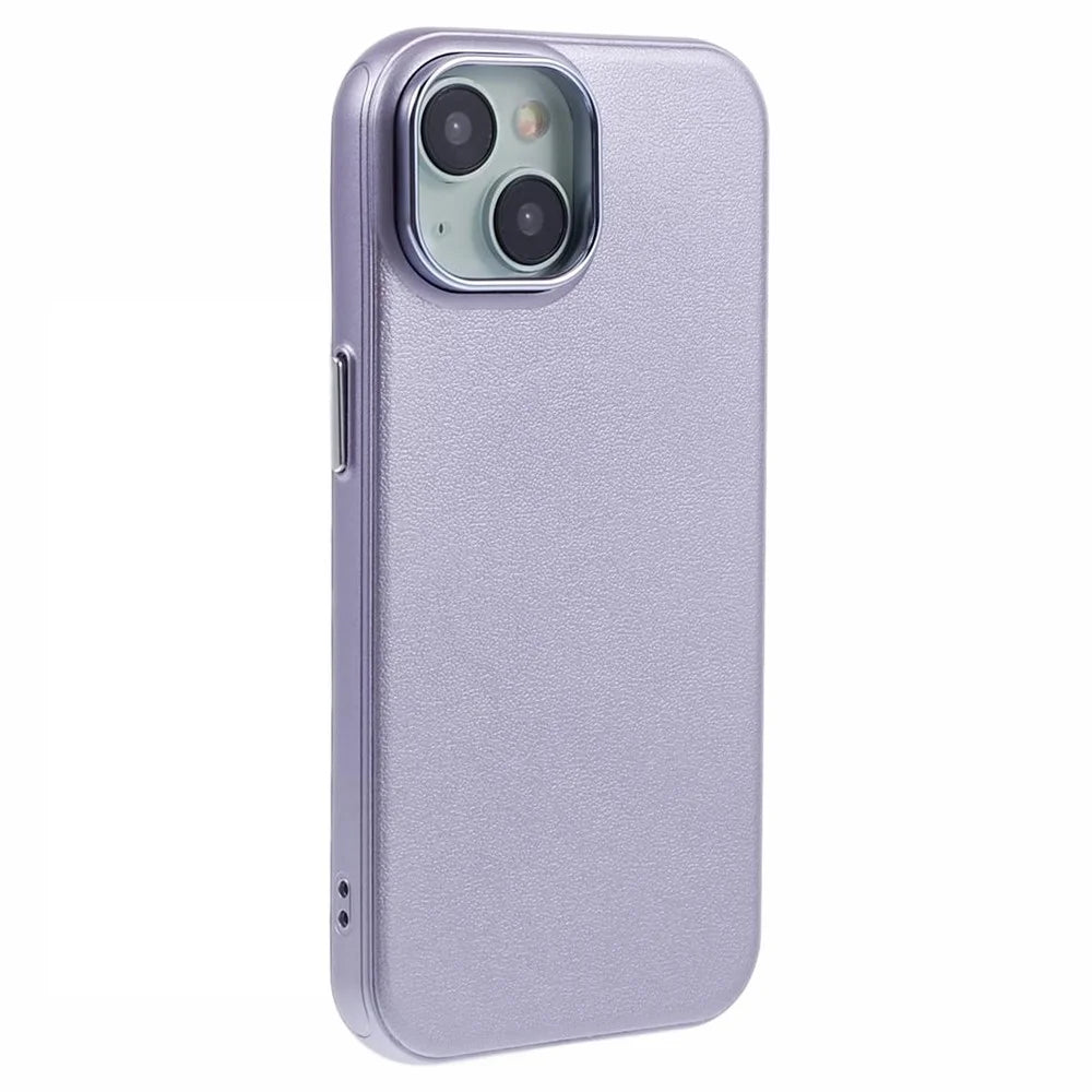 For iPhone 14 / 13 Case Compatible with MagSafe Leather+PC Shockproof Phone Cover - Purple - 1