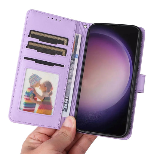 For Samsung Galaxy S24 Ultra Magnetic Case BETOPNICE Detachable PU Leather Phone Cover with Strap - Purple - 2