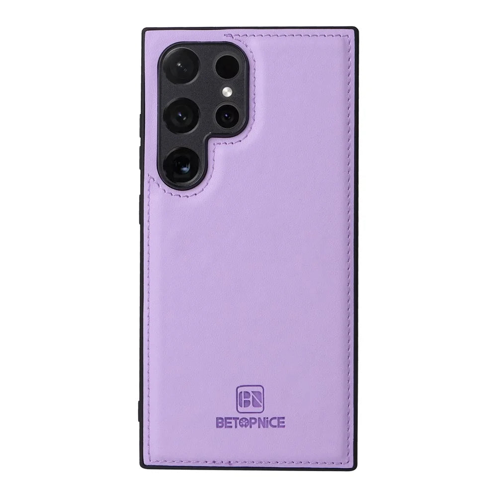 For Samsung Galaxy S24 Ultra Magnetic Case BETOPNICE Detachable PU Leather Phone Cover with Strap - Purple - 7