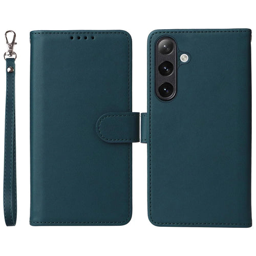 For Samsung Galaxy S24+ Magnetic Case BETOPNICE Detachable PU Leather Phone Cover with Strap - Blue - 1