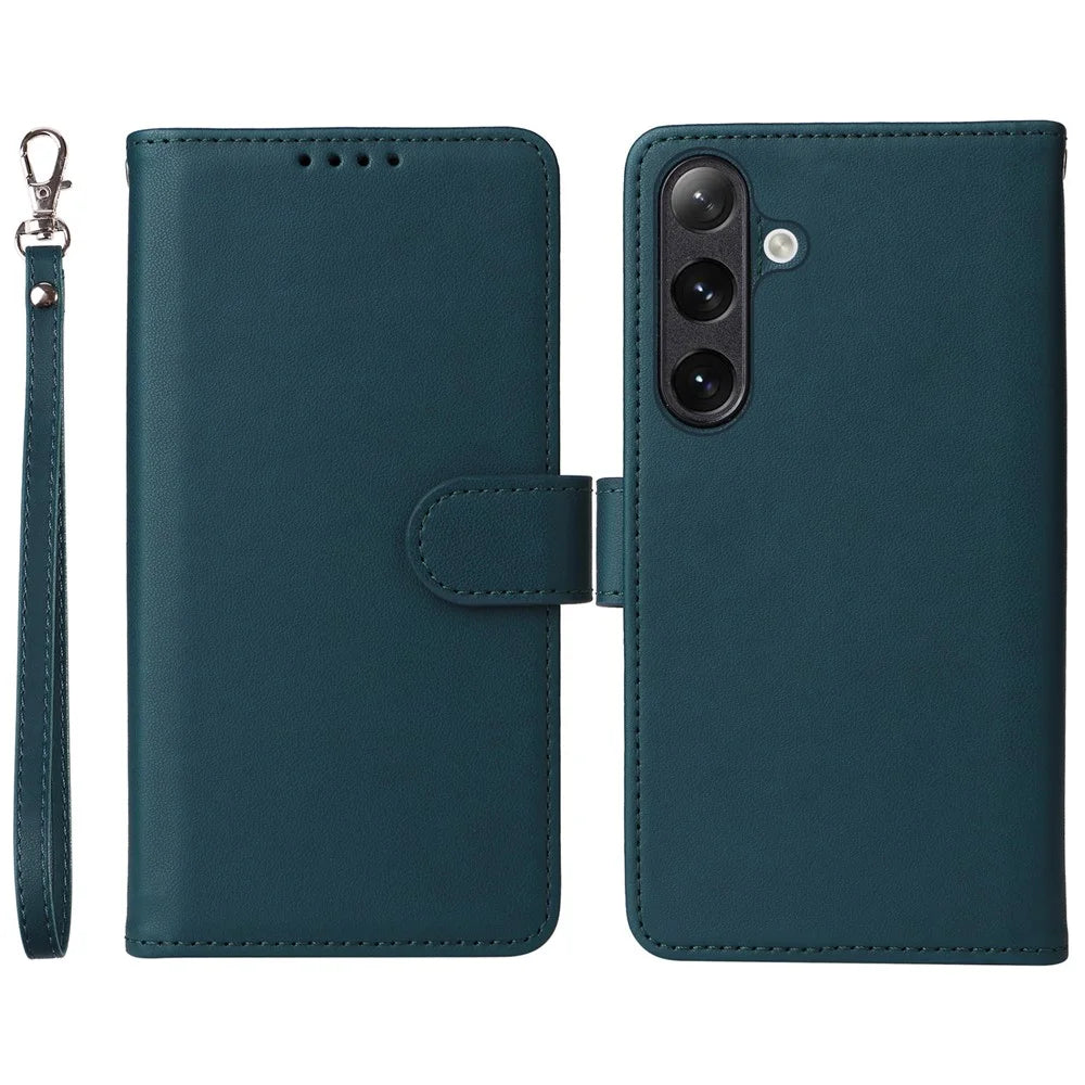 For Samsung Galaxy S24+ Magnetic Case BETOPNICE Detachable PU Leather Phone Cover with Strap - Blue - 1