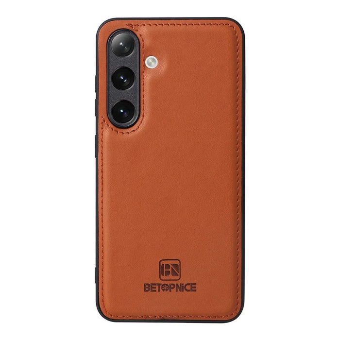 For Samsung Galaxy S24 Magnetic Case BETOPNICE Detachable PU Leather Phone Cover with Strap - Brown - 7
