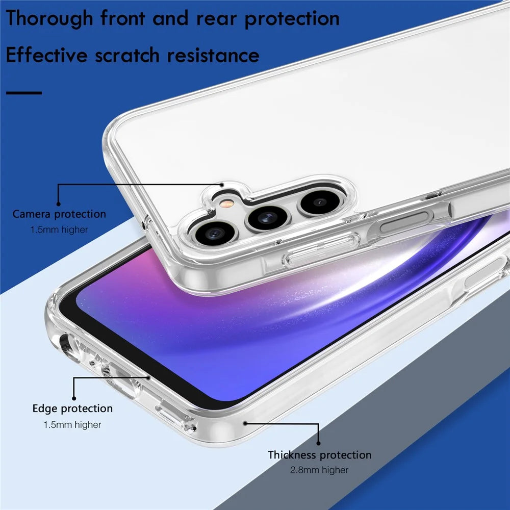 For Samsung Galaxy A35 5G Clear Case Hard PC + Soft TPU Anti-Scratch Phone Cover - Transparent - 4