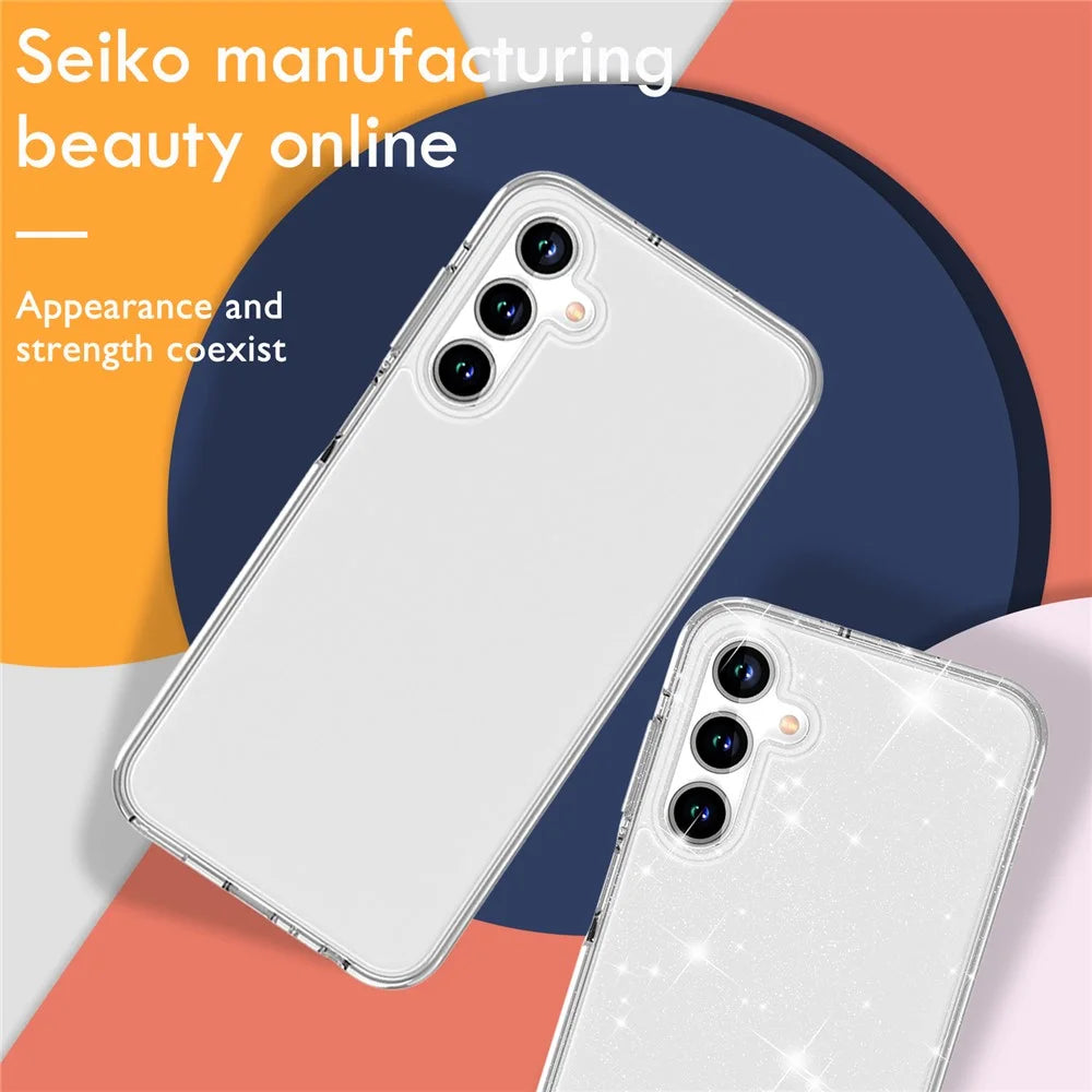 For Samsung Galaxy A35 5G Clear Case Hard PC + Soft TPU Anti-Scratch Phone Cover - Transparent - 6