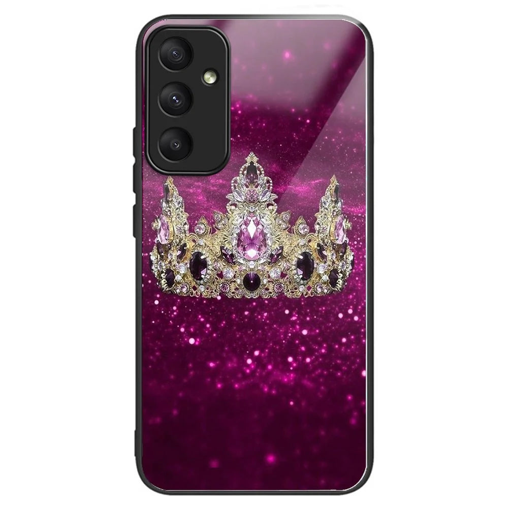 For Samsung Galaxy A35 5G Tempered Glass Phone Case Pattern Drop Protection - Columns Crown - 1