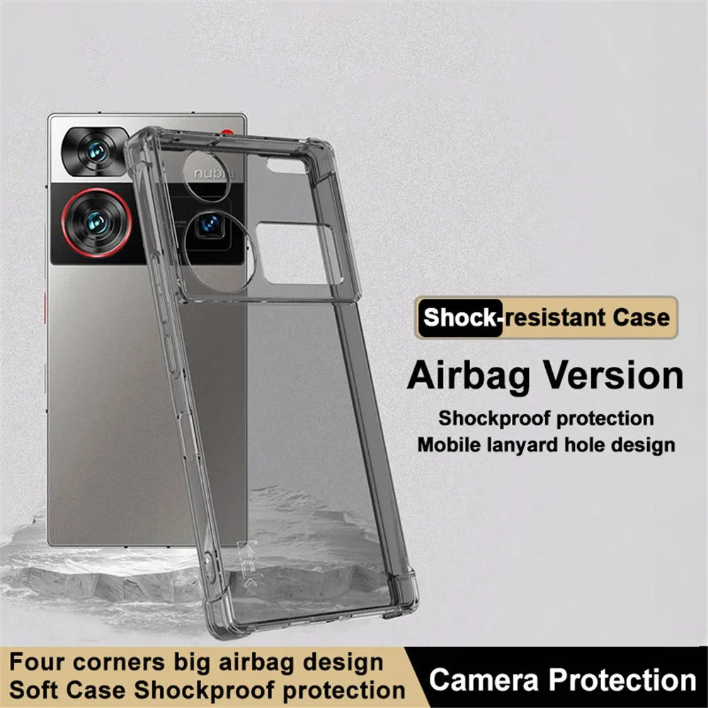 IMAK TPU Case for ZTE nubia Z60 Ultra Anti-drop Phone Cover Airbag Protection - Transparent Black - 2