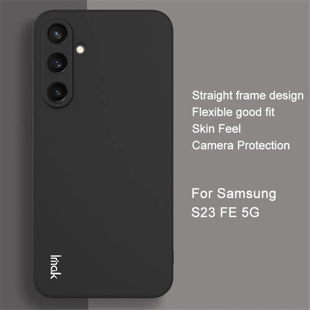 IMAK UC-4 Series for Samsung Galaxy S23 FE TPU Case Straight Edge Phone Back Cover - Black - 2