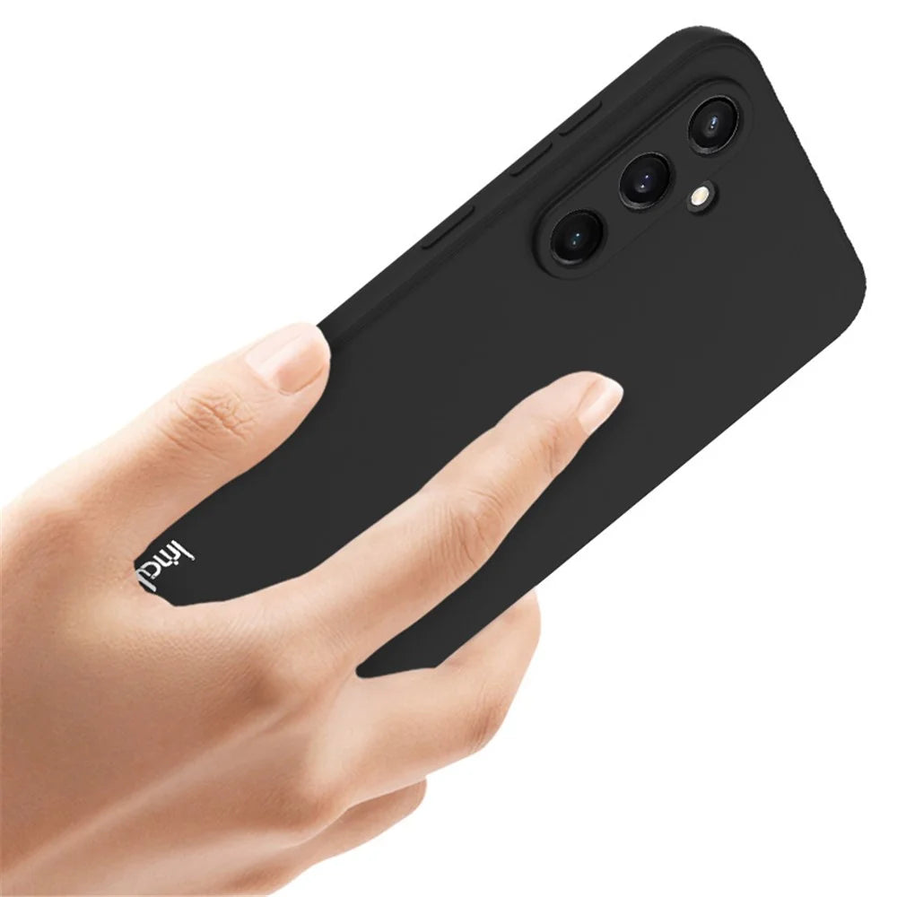 IMAK UC-4 Series for Samsung Galaxy S23 FE TPU Case Straight Edge Phone Back Cover - Black - 6