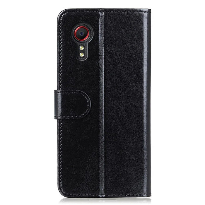 PU Leather Cover for Samsung Galaxy Xcover7 Crazy Horse Texture Cell Phone Cases - Black - 6
