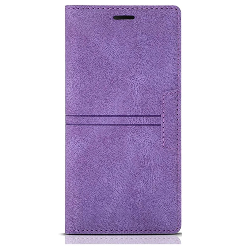 For Samsung Galaxy A55 5G Cell Phone Case Anti-drop Wallet Leather Shockproof Stand Cover - Purple - 6