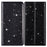For Samsung Galaxy A55 5G Cell Phone Case Glitter PU Leather Stand Card Slots Cover - Black - 1