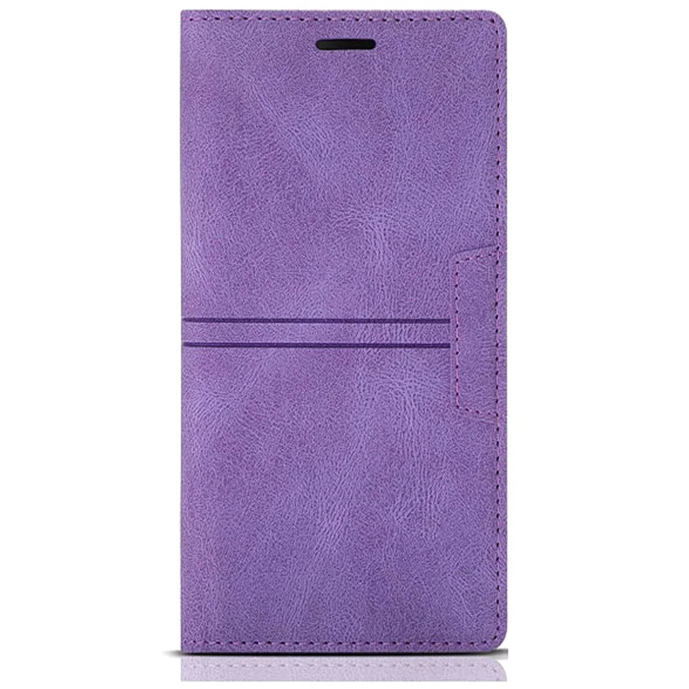 For Samsung Galaxy A35 5G Cell Phone Case Magnetic Auto Closing Flip Stand Wallet Leather Cover - Purple - 6