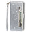 For Samsung Galaxy A35 5G Case Glitter Phone Stand Leather Drop-proof Cover with Zipper Pocket - Silver - 4