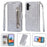 For Samsung Galaxy A35 5G Case Glitter Phone Stand Leather Drop-proof Cover with Zipper Pocket - Silver - 6