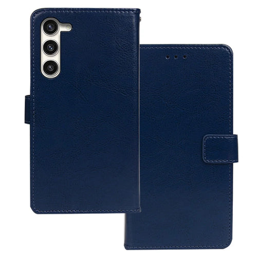 IDEWEI For Samsung Galaxy S24 Crazy Horse Texture Leather Case Wallet Phone Cover - Blue - 1