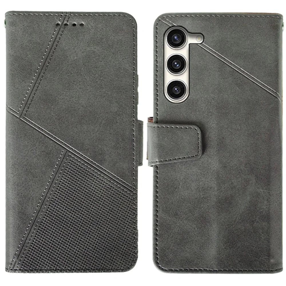 IDEWEI For Samsung Galaxy S24+ Calf Texture Leather Case Wallet Phone Cover - Black - 1