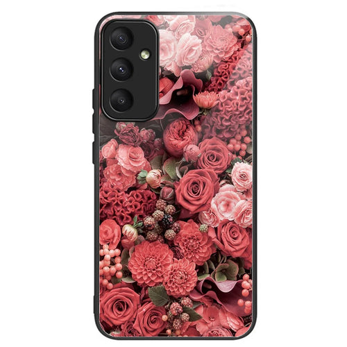 For Samsung Galaxy A55 5G Tempered Glass+TPU Phone Case Pattern Printing - Artless Million Flowers - 1