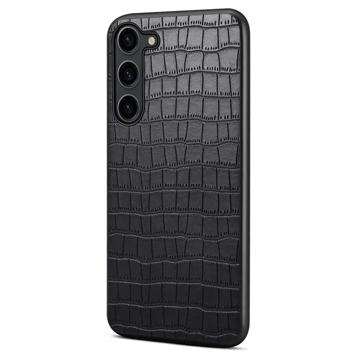 For Samsung Galaxy S23 Case Crocodile Texture PU+PC+TPU Well-protected Phone Cover - Black - 2