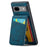 FIERRE SHANN For Google Pixel 7 5G Cell Phone Case PU+TPU Card Holder Cover - Blue - 2