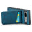 FIERRE SHANN For Google Pixel 7 5G Cell Phone Case PU+TPU Card Holder Cover - Blue - 3