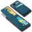 FIERRE SHANN For Google Pixel 7 5G Cell Phone Case PU+TPU Card Holder Cover - Blue - 4