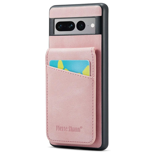 FIERRE SHANN For Google Pixel 8 Pro Cell Phone Case PU+TPU Cover with Kickstand - Pink - 1