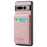 FIERRE SHANN For Google Pixel 8 Pro Cell Phone Case PU+TPU Cover with Kickstand - Pink - 1