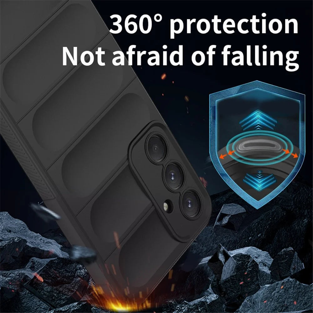 For Samsung Galaxy A55 5G Cell Phone Case Drop-resistant TPU Back Cover - Black - 4