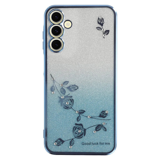 KADEM For Samsung Galaxy A35 5G TPU Case Anti-Scratch Flower Decor Gradient Phone Cover - Blue - 1
