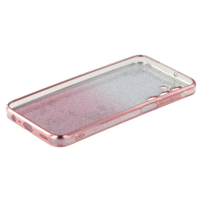 KADEM For Samsung Galaxy A55 5G Cell Phone Case Ring Kickstand Glitter Drop-proof TPU Cover - Rose Gold - 5