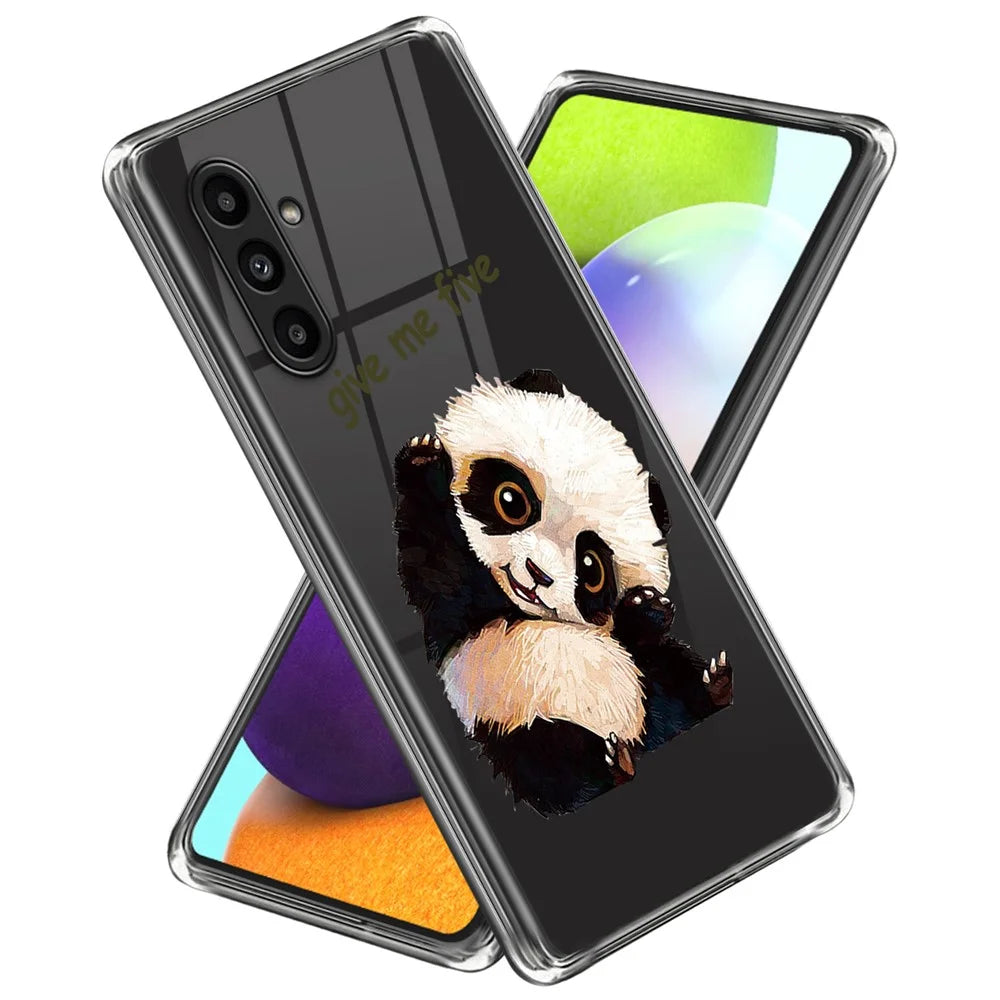For Samsung Galaxy A14 4G / 5G Phone Case Pattern Printing TPU Back Cover - Panda - 1