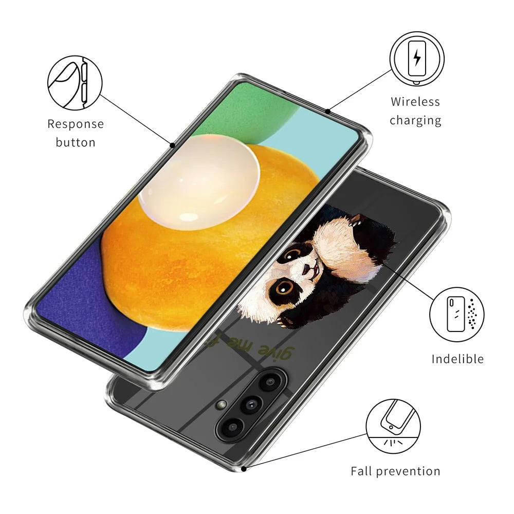 For Samsung Galaxy A14 4G / 5G Phone Case Pattern Printing TPU Back Cover - Panda - 3