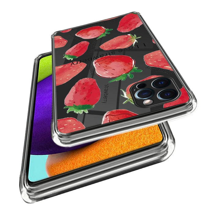 For iPhone 15 Pro Max Pattern Printing Case TPU Phone Back Cover - Strawberry - 2