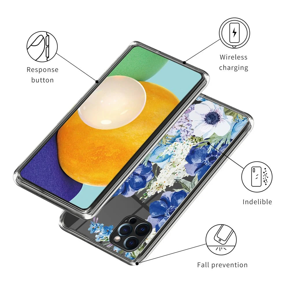 For iPhone 15 Pro Soft TPU Phone Case Pattern Printing Phone Cover - Flowers - 3