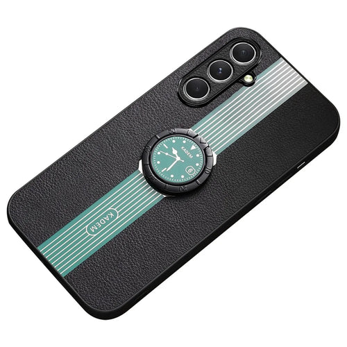 KADEM For Samsung Galaxy A25 5G (Global) (161.0 x 76.5 x 8.3mm) Cell Phone Case Ring Kickstand Anti-shock Cover - Green - 1