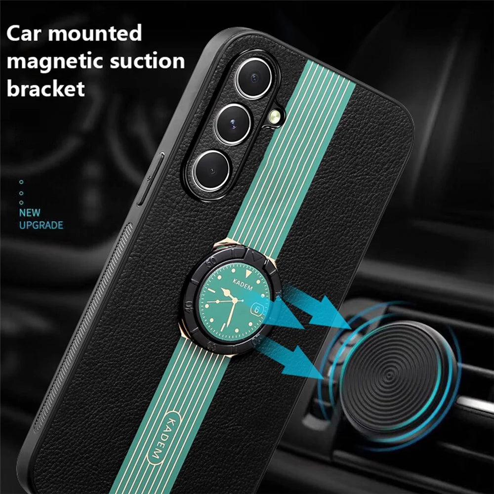 KADEM For Samsung Galaxy A25 5G (Global) (161.0 x 76.5 x 8.3mm) Cell Phone Case Ring Kickstand Anti-shock Cover - Green - 2