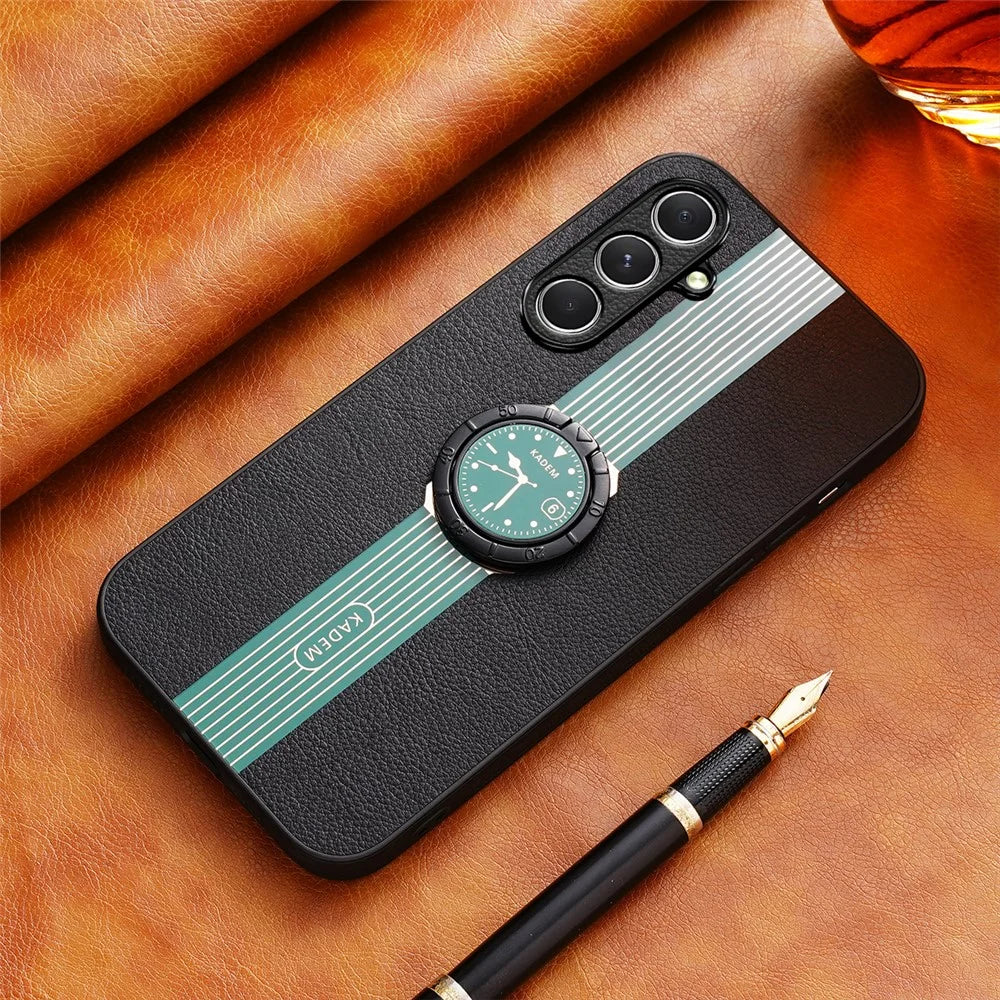KADEM For Samsung Galaxy A25 5G (Global) (161.0 x 76.5 x 8.3mm) Cell Phone Case Ring Kickstand Anti-shock Cover - Green - 3