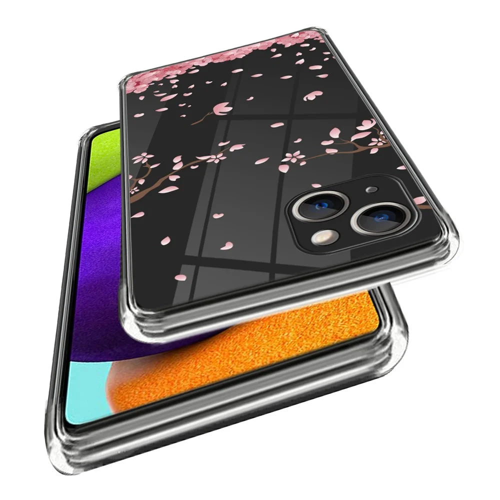 Phone Case for iPhone 15 Pattern Printing Soft TPU Phone Cover - Sakura - 2