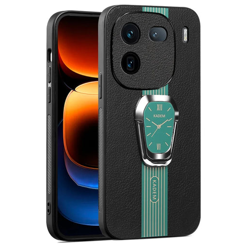KADEM For vivo iQOO 12 5G Cover Shockproof PU Leather+TPU+Acrylic Phone Case - Green - 1