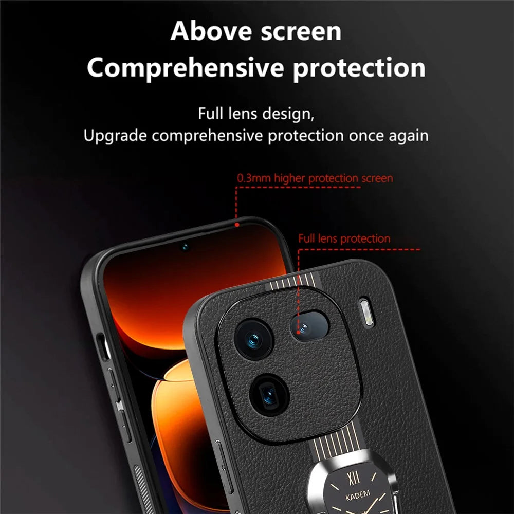 KADEM For vivo iQOO 12 5G Cover Shockproof PU Leather+TPU+Acrylic Phone Case - Green - 7