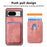 For Google Pixel 8 Anti-Scratch Case Magnetic Case Leather Back Cover with Detachable Card Holder - Pink - 5
