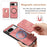 For Google Pixel 8 Anti-Scratch Case Magnetic Case Leather Back Cover with Detachable Card Holder - Pink - 6