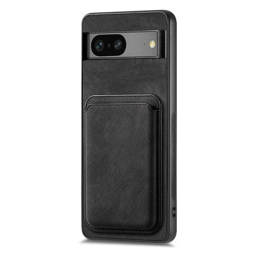 For Google Pixel 7 5G Case Magnetic Case Leather Back Cover with Detachable Card Holder - Black - 2