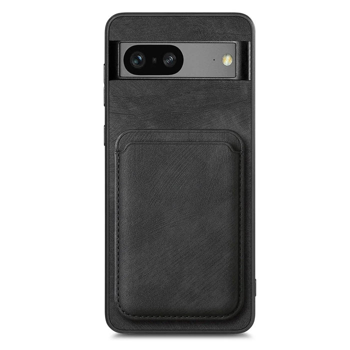 For Google Pixel 7 5G Case Magnetic Case Leather Back Cover with Detachable Card Holder - Black - 3