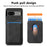 For Google Pixel 7 5G Case Magnetic Case Leather Back Cover with Detachable Card Holder - Black - 5