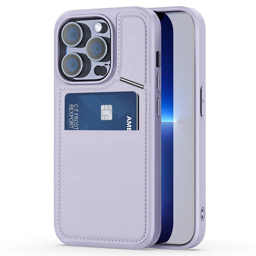 DUX DUCIS Rafi II Series for iPhone 13 Pro Phone Case Card Slots Cover RFID Blocking Protection - Purple - 1