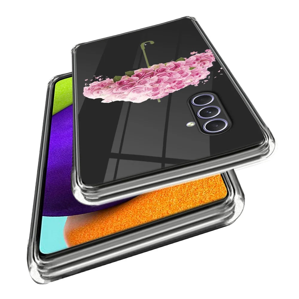 For Samsung Galaxy A54 5G Case TPU Pattern Printing Phone Back Cover - Flower Umbrella - 2